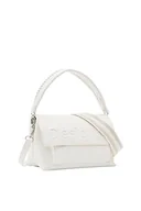 Torebki damskie - Desigual Women's Half Logo 24 VE Accessories PU Across Body Bag, White, biały - miniaturka - grafika 1