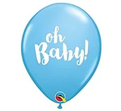 Baby shower i roczek - BALONY QL 11'' OH BABY PASTELOWE NIEBIESKIE 25 SZT - miniaturka - grafika 1