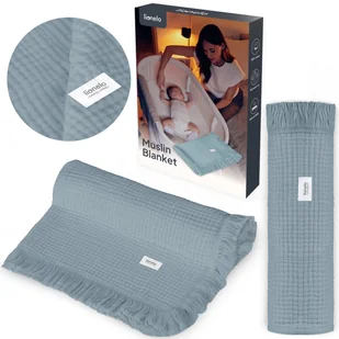 KOCYK MUŚLINOWY LIONELO OTULACZ DZIECIĘCY 75x100cm MIĘKKI Z FRĘDZELKAMI - Otulacze KOCYK MUŚLINOWY LIONELO OTULACZ DZIECIĘCY 75x100cm MIĘKKI Z FRĘDZELKAMI - Otulacze - miniaturka - grafika 1