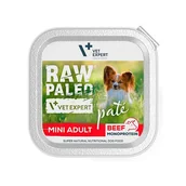 Mokra karma dla psów - Vetexpert raw paleo pate mini adult beef 150g - wołowina tacka - miniaturka - grafika 1