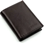 Portfele - Solier Elegancki brązowy skórzany męski portfel SOLIER - miniaturka - grafika 1