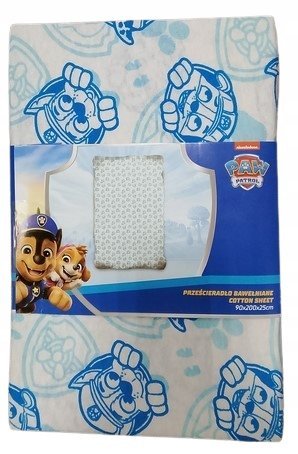 Psi Patrol Prześcieradło bawełniane 90x200x25cm