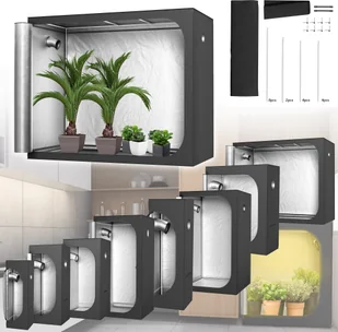 LZQ Namiot do uprawy roślin Szklarnia Szafka do uprawy warzyw Ogród Uprawa ziół Szafka do uprawy kwiatów w pomieszczeniach Małe pomidory Hydro Green, Rozmiar: 40 x 60 x 120 cm - Szklarnie ogrodowe - miniaturka - grafika 1
