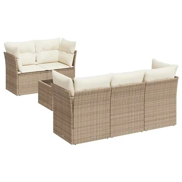 Zestaw mebli ogrodowych modułowych beżowy rattan PE 62 x 62 x 69 cm