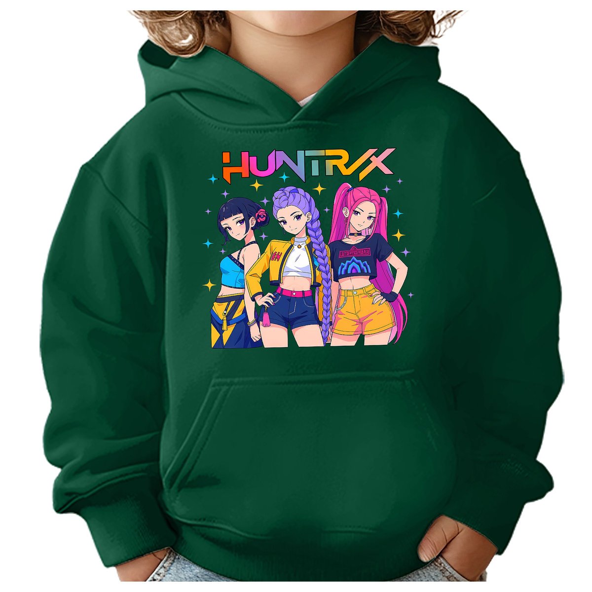 BLUZA DZIECIĘCA KPOP DEMON HUNTERS HUNTRIX 134-140 Z KAPTUREM BAWEŁNIANA