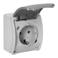 Gniazdka elektryczne - Gniazdo Pojedyncze Z Klapką 2P+Z Typu Schuko Ip44 Szaro-Grafitowe Aquatic Or-Oe-7105(Gs)/Gr Orno - miniaturka - grafika 1