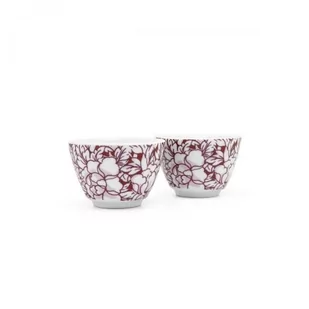 Bredemeijer Czarki Yantai porcelanowe 2 sztuki białe z brązowymi kwiatami 2 czerwone - Zaparzacze i kawiarki - miniaturka - grafika 1