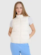 Kurtki damskie - 4F Bezrękawnik puchowy z wypełnieniem naturalnym damski - biały L - miniaturka - grafika 1