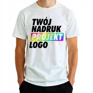 Piżamy damskie - PIŻAMA MĘSKA Persolanizowana Twój Nadruk BIAŁY TSHIRT + CZARNE SPODENKI - M - miniaturka - grafika 1