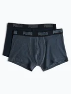 Majtki męskie - Puma Obcisłe bokserki pakowane po 2 szt. Mężczyźni Bawełna niebieski jednolity, S - miniaturka - grafika 1