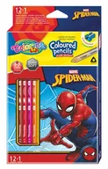 Przybory szkolne - Kredki ołówkowe trójkątne Colorino Kids 13 kolorów 12 sztuk z temperówką Spiderman - PATIO - miniaturka - grafika 1