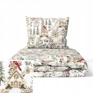 Pościel dla dzieci - Pościel Dziecięca 140x200cm dla dziecka , wzór: Zima Boho Zielona - miniaturka - grafika 1