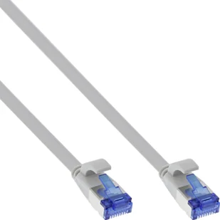 InLine InLine® Flat patch cable, U/FTP, Cat.6A, TPE halogen free, grey, 0,25m - Patchcordy - miniaturka - grafika 1