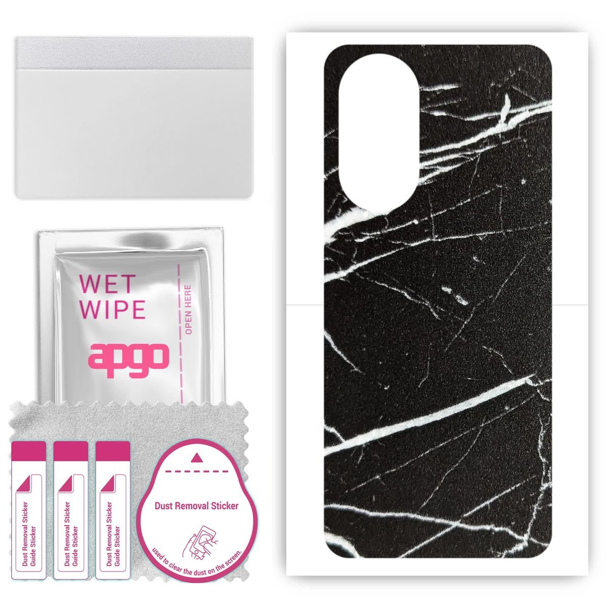 Folia naklejka skórka strukturalna na TYŁ do Oppo A1 Pro - Marmur Ciemny - apgo SKINS