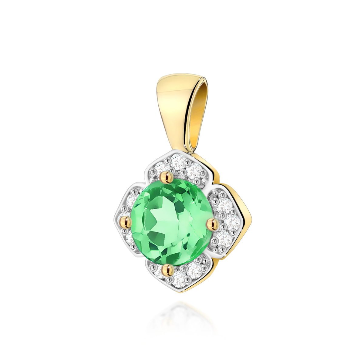 Złota zawieszka / wisiorek Szmaragd 0,50ct żółte złoto pr. 585