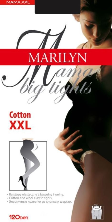Rajstopy Ciążowe Dla Kobiet W Ciąży Kryjące Bawełniane 120 Den Czarne 6-Xxl