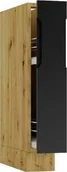 Szafki kuchenne - Stolkar Szafka kuchenna stojąca CARGO ISABEL D15 czarny mat/dąb artisan z koszem STOLKAR - miniaturka - grafika 1