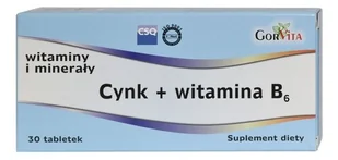 Gorvita CYNK+ WITAMINA B6 30 TABL. - Witaminy i minerały - miniaturka - grafika 1