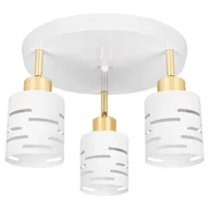 Lampy sufitowe - Lampa sufitowa 3x E27 LED Elen ruchoma wisząca IP20 biała złota kinkiet żyrandol MasterLED - miniaturka - grafika 1