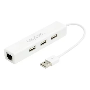 Logilink adapter USB2.0 do RJ45 Ethernet, HUB 3xUSB (UA0174A) - Złącza, przejściówki, adaptery - miniaturka - grafika 4