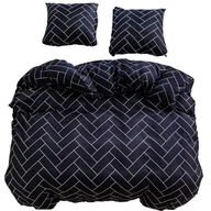 Pościel - Pościel 200x220 bawełna satynowa dwustronna GierekHoff 3 el czarna mozaika - miniaturka - grafika 1