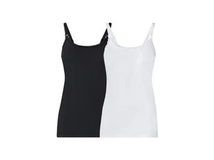 esmara® Top do karmienia z bawełny, 2 sztuki (L (44/46), Czarny/ biały) - Bluzki ciążowe - miniaturka - grafika 1