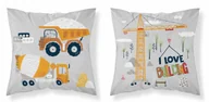 Pościel dla dzieci - Poszewka dziecięca bawełniana 40x40 psba 0050a maszyny budowlane - miniaturka - grafika 1