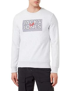 Bestseller A/S Sweter męski Jjmarius Sweat Crew Neck, White Melange, XXL - Swetry męskie - miniaturka - grafika 1