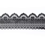 Dodatki do ciast w proszku - Koronka Na Tort 05 Czarna Z Masy Cukrowej - miniaturka - grafika 1