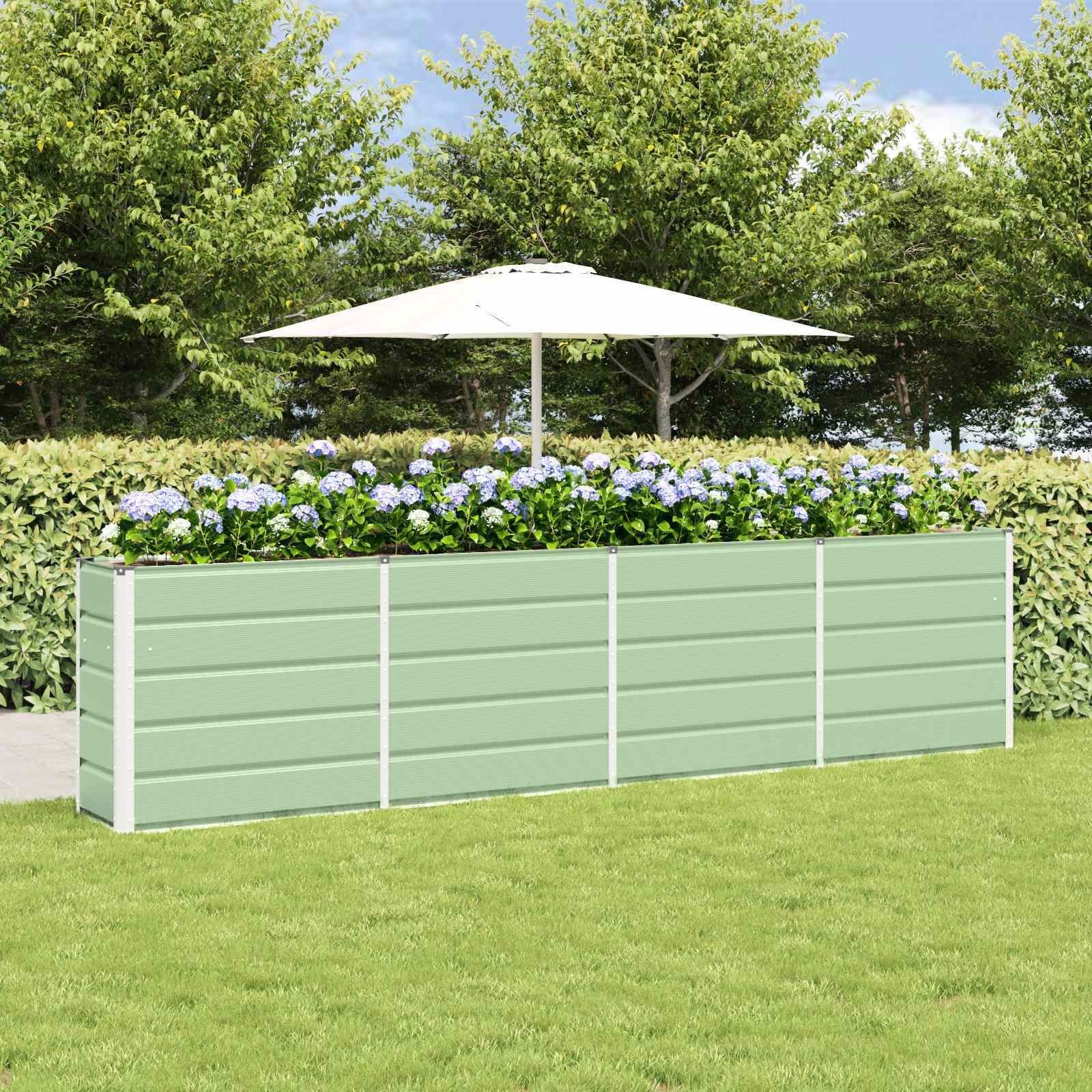 vidaXL Donica Zielony 160 x 40 x 75 cm Stal