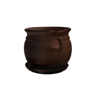 Donice - Doniczka ceramiczna z podstawką kamień 21 x 25cm brąz połysk symbol 814 - miniaturka - grafika 1