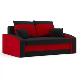 Sofa rozkładana z funkcją spania, Hewlet, 152x90x80 cm, czarny, czerwony - Sofy i kanapy - miniaturka - grafika 1