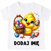 Koszulki dla dziewczynek - Personalizowana koszulka z kurczaczkiem na Wielkanoc - kurczaczek13 - miniaturka - grafika 1
