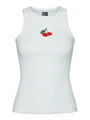 Koszulki i topy damskie - Pieces Top "May" w kolorze białym - miniaturka - grafika 1