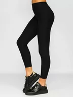 Spodnie sportowe damskie - Czarne legginsy damskie Denley YW01053 - miniaturka - grafika 1