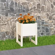 Donice - vidaXL Donica, biała, 40x40x52,5 cm, lite drewno sosnowe - miniaturka - grafika 1