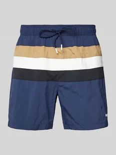 Spodenki kąpielowe o kroju relaxed fit z nadrukiem z logo model ‘Louis’ - Kąpielówki męskie - miniaturka - grafika 1