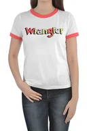 Koszulki i topy damskie - WRANGLER RINGER TEE PARADISE PINK LOGO T-SHIRT DAMSKI - miniaturka - grafika 1