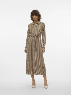 Vero Moda Sukienka "Ilisa" w kolorze oliwkowo-białym - Sukienki - miniaturka - grafika 1