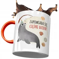 Kubki - Kubek Pomarańczowy z Foką Foczką Foczunią Prezent z Nadrukiem ze Zdjęciem + Opakowanie na prezent (wzór 02) - miniaturka - grafika 1