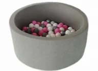 Suche baseny - Suchy basen z piłeczkami 40x90 Ciemnoszary 200szt - DOWOLNY MIX - miniaturka - grafika 1