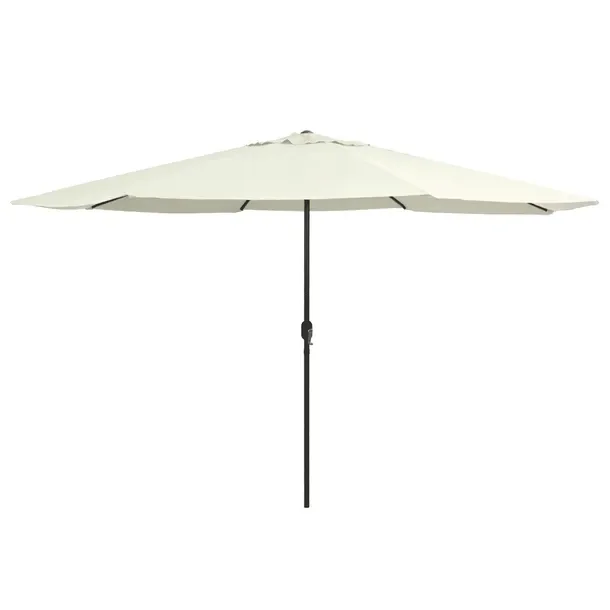 Parasol ogrodowy 390 x 247 cm piaskowa biel z wentylacją i korbką