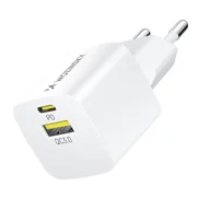 Ładowarki do telefonów - Ładowarka sieciowa GaN QC3.0 USB-A USB-C PD 33W biała - miniaturka - grafika 1