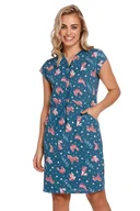 Bielizna nocna - Koszula nocna damska Lesley niebieska ze zwierzętami XL - miniaturka - grafika 1