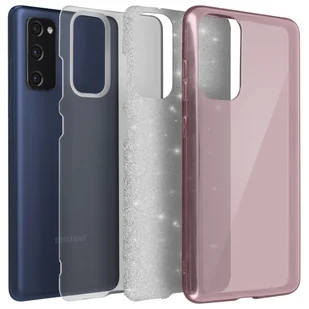 Tylna obudowa do Samsunga Galaxy S20 FE brokatowa wymienna sztywna silikonowa srebrna - Etui i futerały do telefonów - miniaturka - grafika 1