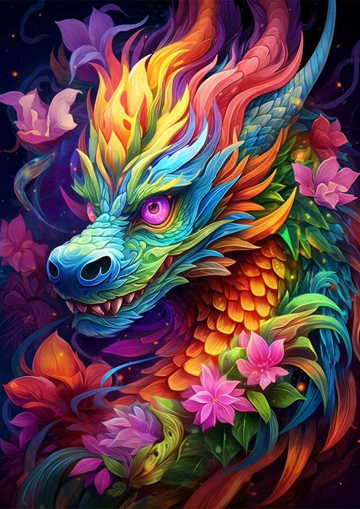 Mozaika diamentowa smok