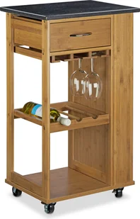wózek kuchenny relaxdays ALFRED L ze stojakiem na wino - Wózki kuchenne - miniaturka - grafika 1