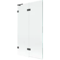 Parawany nawannowe - Mexen Lunar L parawan nawannowy 2-skrzydłowy lewy 100 x 150 cm, transparent, gun gray szczotkowany - 897L-100-100-66-00-L - miniaturka - grafika 1