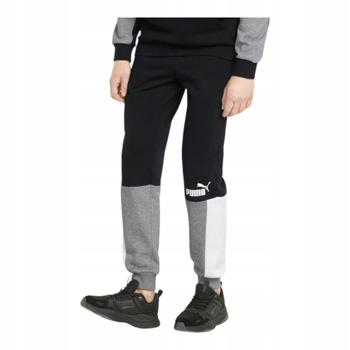 PUMA MĘSKIE SPODNIE DRESOWE ESS+ BLOCK SWEATPANTS CZARNE r.XL