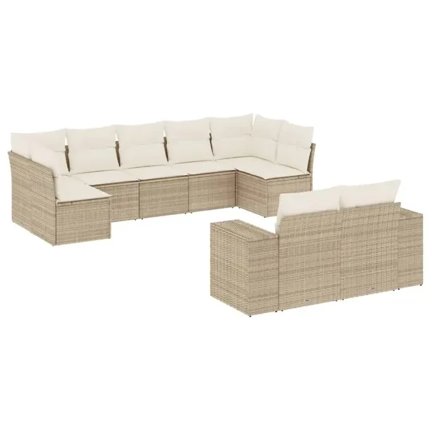 Zestaw mebli ogrodowych modułowych beżowy rattan PE 62 x 62 x 69 cm